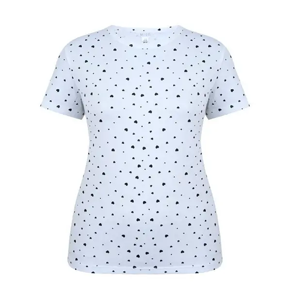 Image of Miso Printed Boyfriend T Shirt - White 18