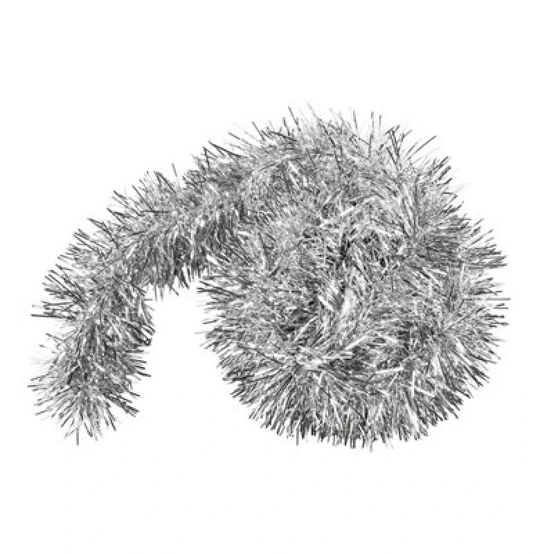 Image of Shatchi 1.8M/6ft Luxury Deluxe Chunky Christmas Tinsel Garland Xmas Tree Decorations, One Silver