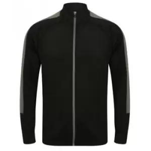Image of Finden And Hales Mens Knitted Tracksuit Top (XXS) (Black/Gunmetal Grey)