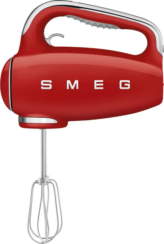 Image of Smeg 50's Retro Hand Mixer with 3 Accessories - Red, Red