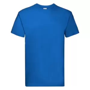Image of Fruit Of The Loom Mens Super Premium Short Sleeve Crew Neck T-Shirt (2XL) (Royal)