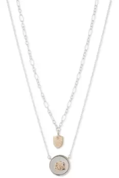 Image of Ladies Lauren Ralph Lauren NK 15" MULTIROW PENDANT-SLV/GOLD Necklace 14N00251
