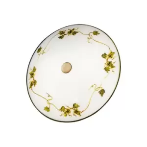 Image of Nonna Cottage Style Glass Patterned Flush Ceiling Lamp Antique Brass, 3x E27