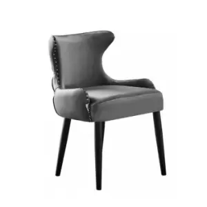 Image of Oxford Lux Velvet Dining Chair Dark Grey Single Chair
