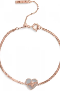 Image of Love Bee Chain Grey Enamel & Rose Gold Bracelet