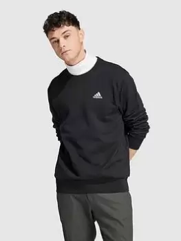 Image of adidas Sportswear Essentials French Terry Embroidered Small Logo Sweatshirt - Black, Size XS, Men