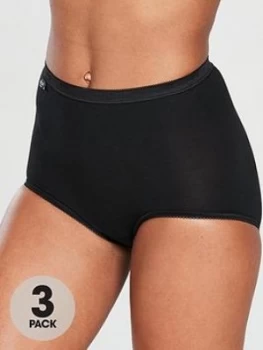 Image of Sloggi Pk 3 Maxi Briefs., Black, Size 30, Women