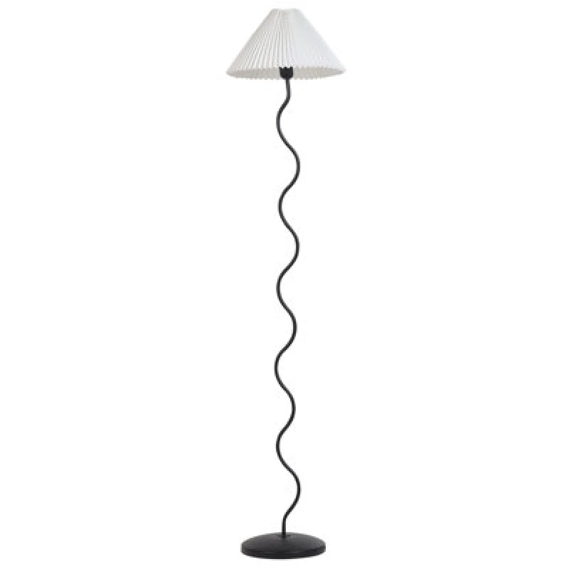 Image of Beliani Retro Floor Lamp Jikawo Metal Black