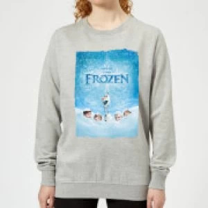 Image of Disney Frozen Snow Poster Womens Sweatshirt - Grey - XL