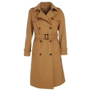 Image of Barbour Womens Melrose Wool Coat Hessian 18