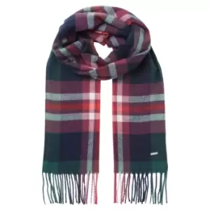 Image of Joules Womens Bracken Check Warm Handle Scarf Navy Pink Check