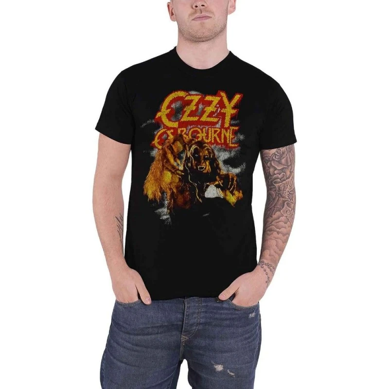 Image of Ozzy Osbourne Mens Vintage Werewolf Cotton T-Shirt in Black Size: Medium Black Male M