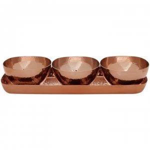 Image of Hotel Collection Nibble Bowls On Tray Set of 3 - COPPER