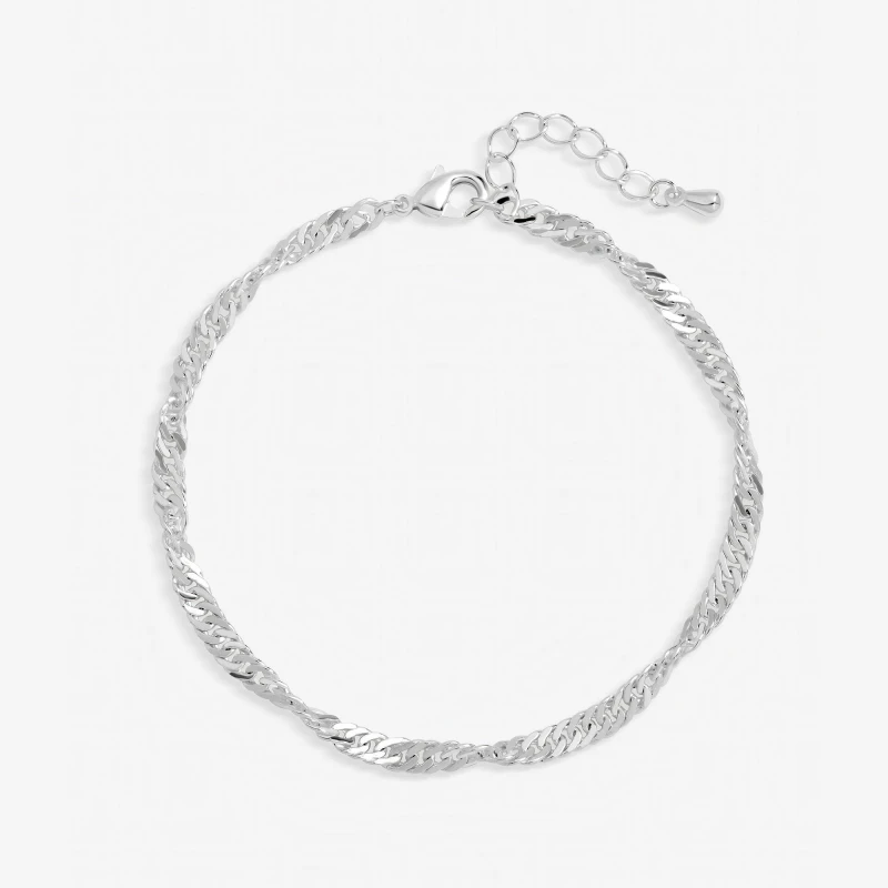 Image of Inicio Sterling Silver Plated Twist Bracelet - Gift Pouch Silver female One Size