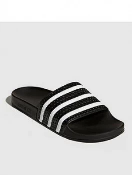 Image of adidas Originals Adilette Slides - Black/White, Size 9, Men