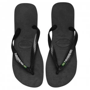 Image of Havaianas Havaianas Brazil Logo Flip Flops - Black 1069