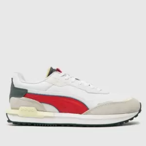 Image of PUMA White & Red City Rider Electric Trainers