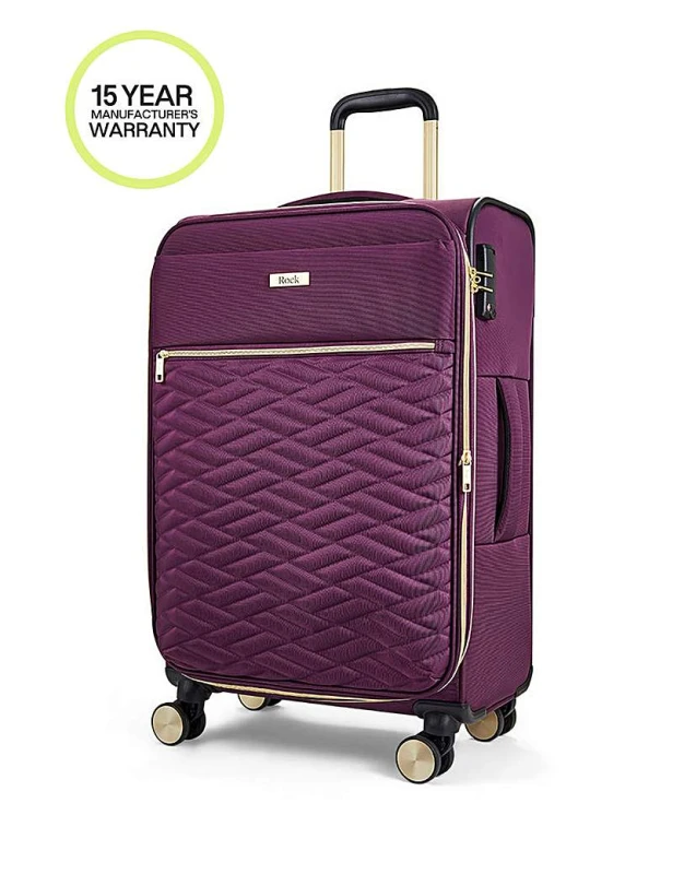 Image of Rock Rock Sloane Medium Suitcase Purple Purple ZW91501