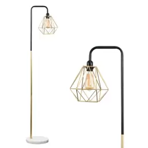 Image of Talisman Black and Gold Lamp with Gold Diablo Shade