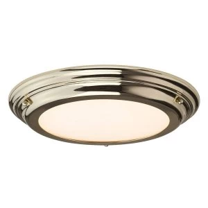 Image of LED 1 Light Flush Light - Polished Brass