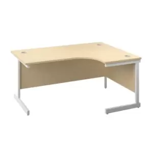 Image of TC Group 1800X1200 Single Upright Right Hand Radial Desk Maple-White + Desk High