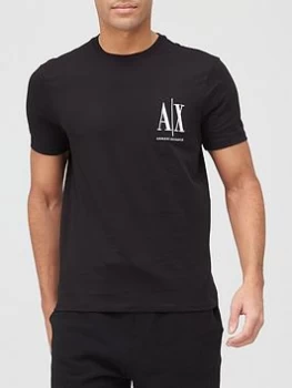 Image of Armani Exchange AX Small Icon Logo T-Shirt Black Size S Men