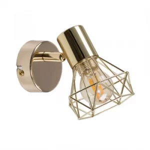 Image of Angus Industrial Wall Light, Gold Finish