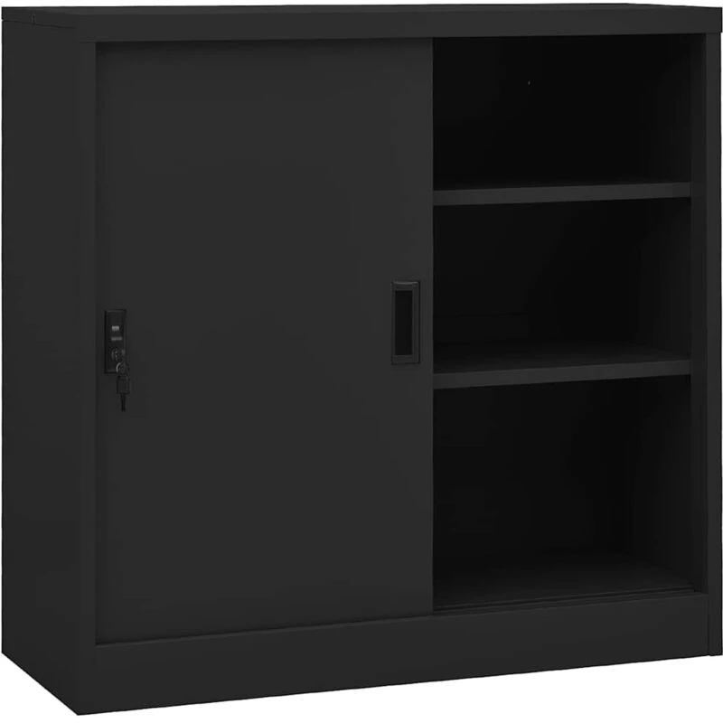 Image of VIDAXL Office Cabinet with Sliding Door Anthracite 90x40x90cm Steel Vidaxl 8720286563847