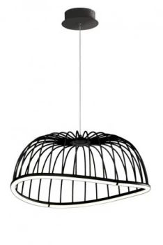 Image of Caged Ceiling Pendant 61cm Round, 30W LED, 3000K, 2100lm, Black