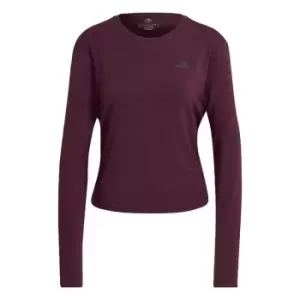 Image of adidas Run Icons Made with Nature Running Long-Sleeve Top - Red