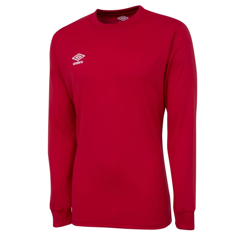 Image of Umbro Club Long-Sleeved Jersey in Scarlet Size: 13 Years Scarlet Unisex 13 Years