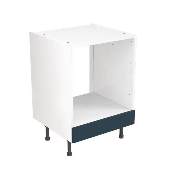 Image of Kitchen Kit Flatpack J-Pull Kitchen Cabinet Base Oven Unit Ultra Matt 600mm in Indigo Blue MFC