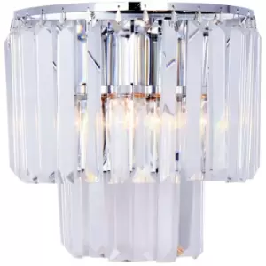 Image of Zumaline Lighting - Zumaline Amedeo Wall Lamp, Chrome, Clear, 2x E14