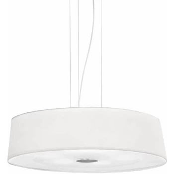 Image of Ideal Lux Lighting - Ideal Lux Hilton - 4 Light Medium Round Ceiling Pendant Chrome White, E27