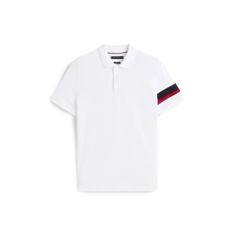 Image of Tommy Hilfiger Mens Breathable Short Sleeve Polo Shirt White YBR male M
