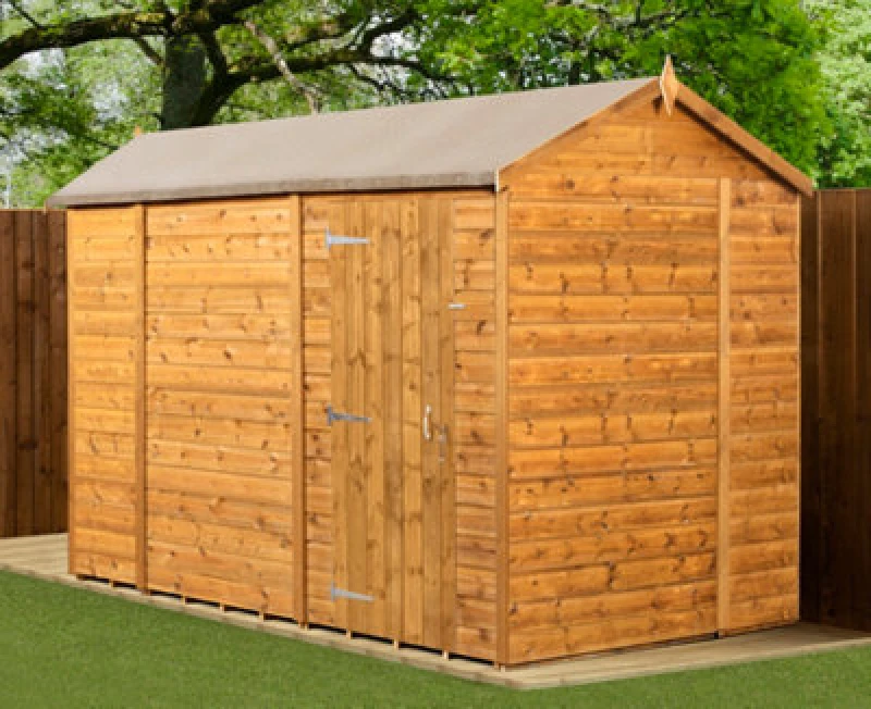 Image of Empire Sheds Empire Modular Apex 6X10 Dipped Treated Tongue And Groove Wooden Garden Shed Single Door No Windows (6' X 10' / 6ft X 10ft) (6X10)