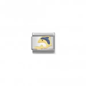 Image of Nomination Composable Classic Water Animals Enamel Gold Dolphin Link 030213/01