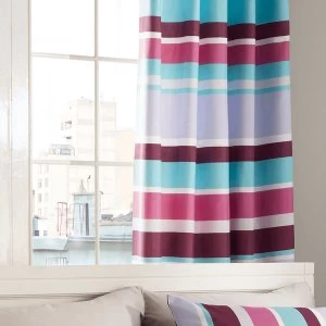 Image of Catherine Lansfield Modern Textured Stripe Eyelet Curtains - Multi