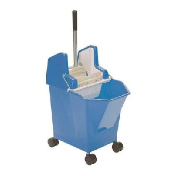 Image of ValueX Mop Bucket With Wringer 9 Litre With Castors Blue - 0907001