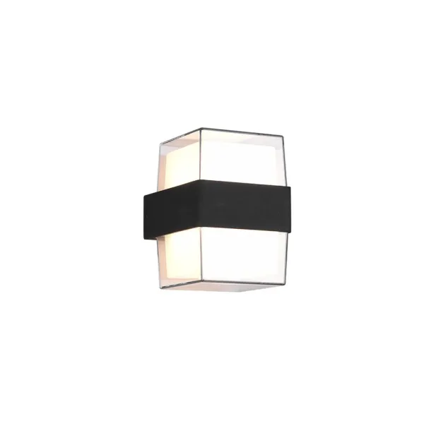 Image of Molina Modern 2 Light Outdoor Square Up Down Wall Lamp Anthracite 3000K IP54