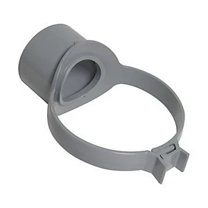 Image of FloPlast SP319G Soil Pipe Strap on Pipe Connector - Grey 110mm