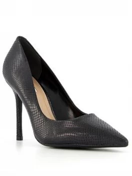 Image of Dune Black Leather 'Belaire' High Stiletto Heel Court Shoes - 3