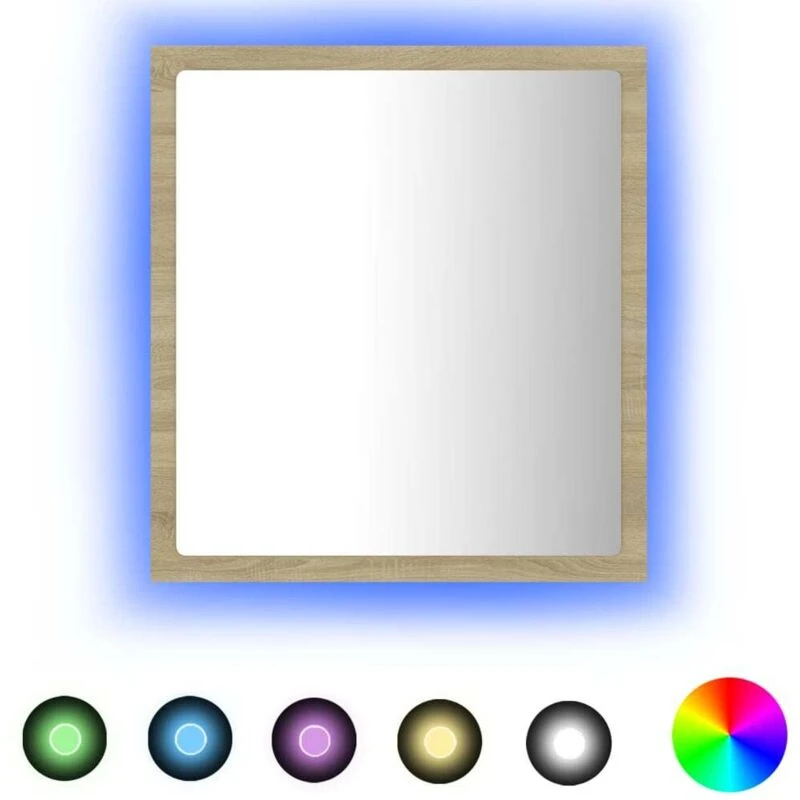 Image of VIDAXL Vidaxl - LED Bathroom Mirror Sonoma Oak 40x8.5x37cm Acrylic 8720286220962