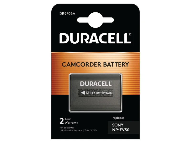 Image of Duracell Camcorder Battery - replaces Sony NP-FV50 Battery