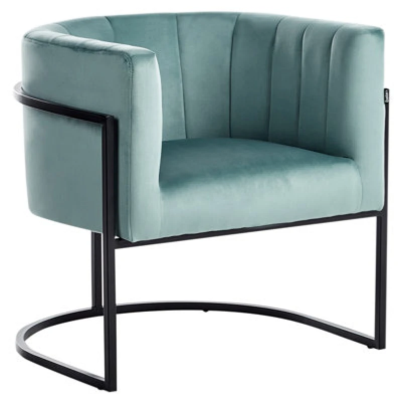 Image of Beliani Velvet Armchair Mint Green Larvik Ii