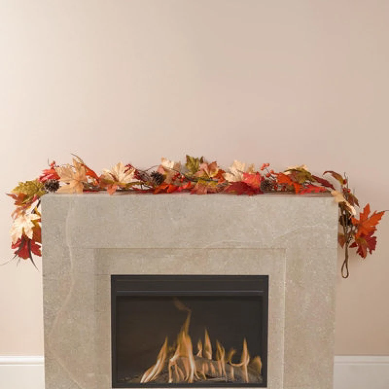 Image of OHS OHS Artificial Decorative Garland Fireplace Door Wall Party Table Spring Winter Home in Burnt Orange Burnt Orange One Size Unisex 5027434196296