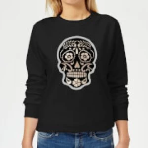 Image of Day Of The Dead Skull Womens Sweatshirt - Black - 5XL
