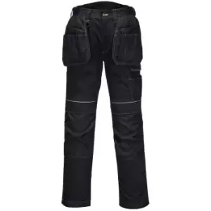 Image of Portwest Mens PW3 Work Holster Trousers (36R) (Black) - Black