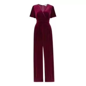 Image of Yumi Plum Jumpsuit With Angel Sleeves - Purple