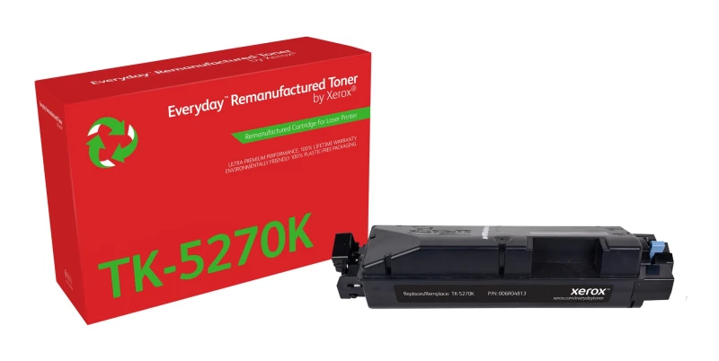 Image of Xerox Everyday Black Remanufactured Toner by Xerox compatible with Kyocera TK-5270K, Standard capacity 006R04813
